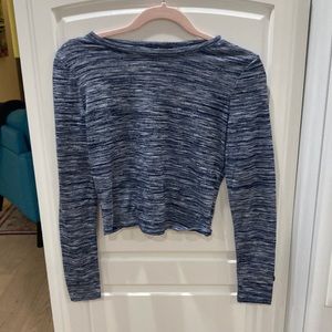 Ambiance Women's  Boatneck long sleeve sweater size M Blue and grey
